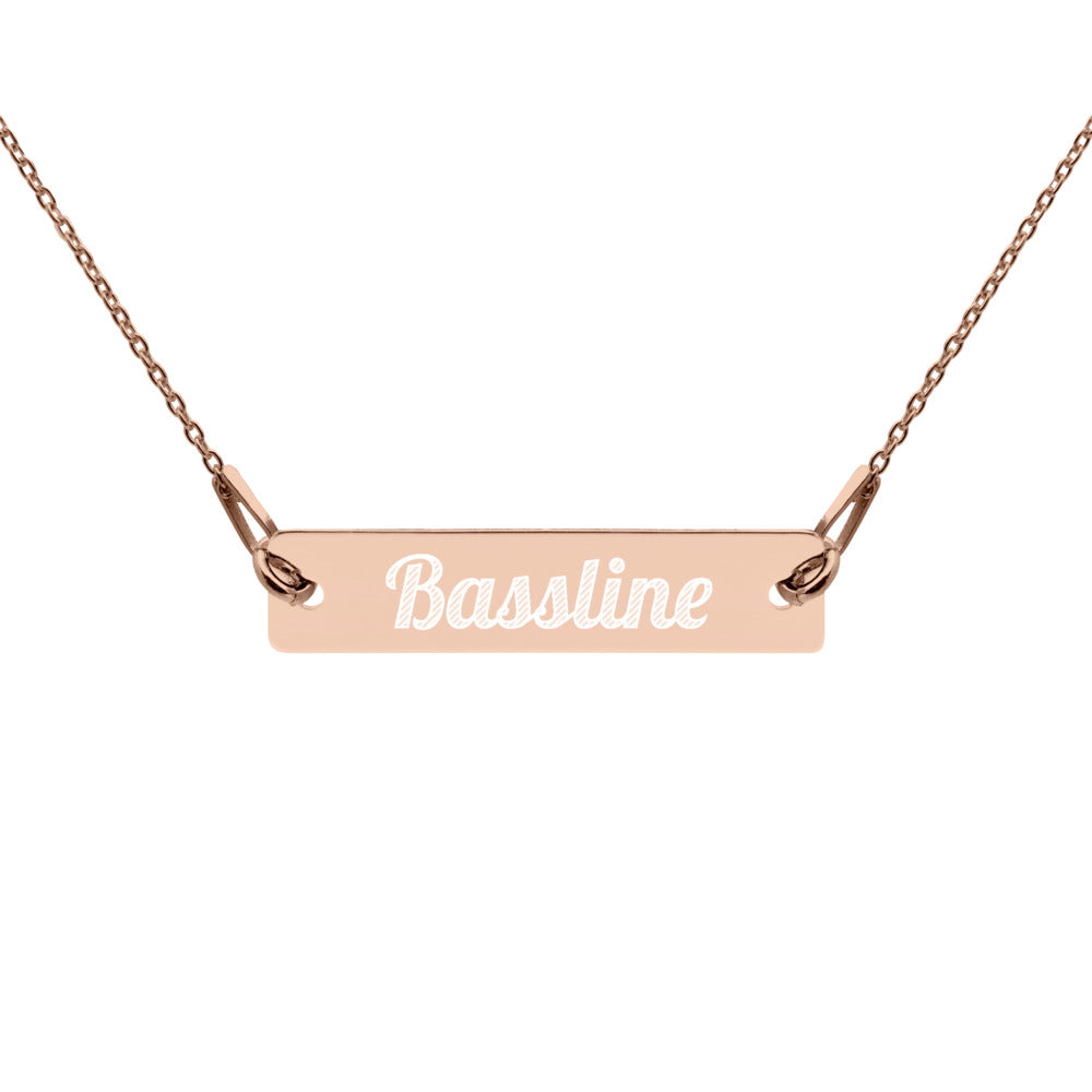 Engraved Silver 'Bassline' Bar Chain Necklace