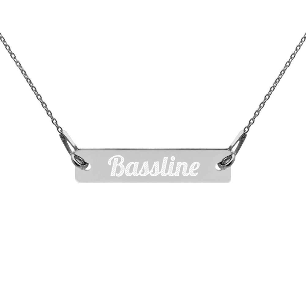 Engraved Silver 'Bassline' Bar Chain Necklace