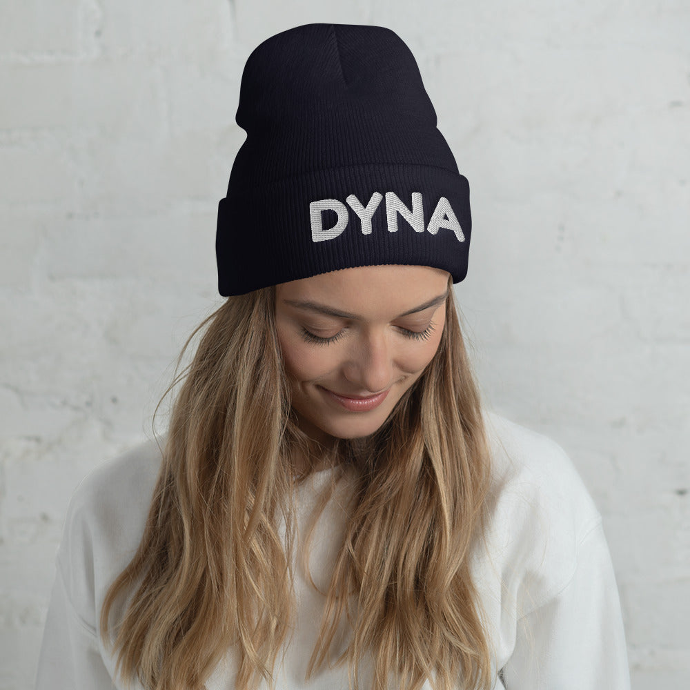 Cuffed 'DYNA' Beanie - White font