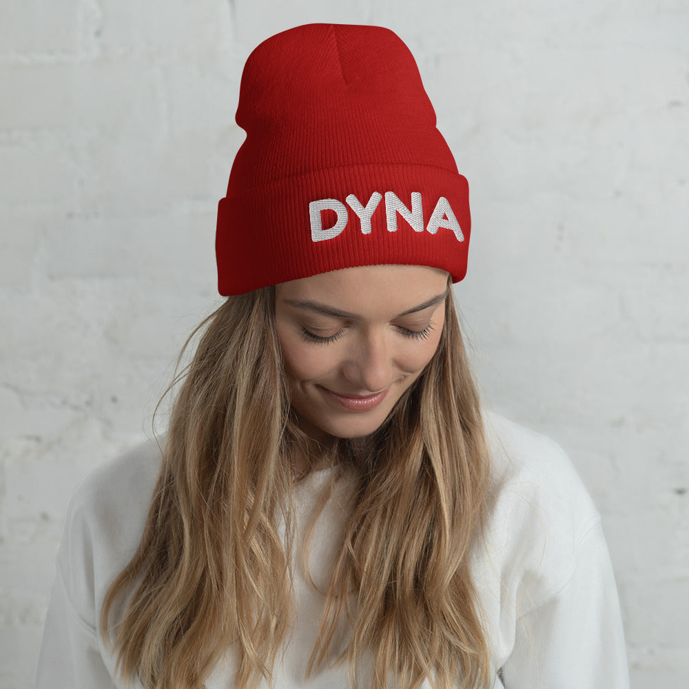 Cuffed 'DYNA' Beanie - White font