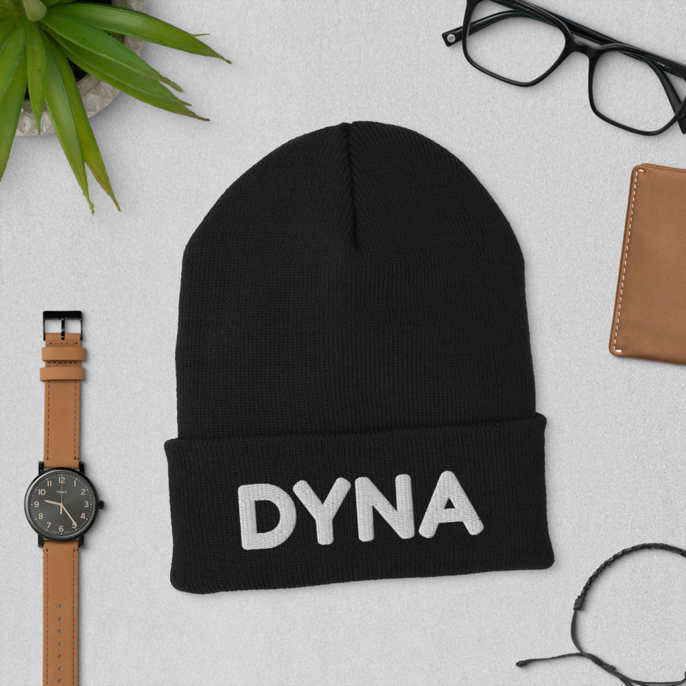 Cuffed 'DYNA' Beanie - White font